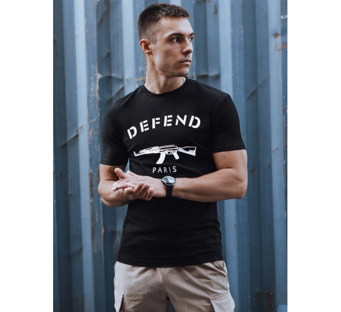 Pánské tričko s potiskem černé FashionStreet RX5579