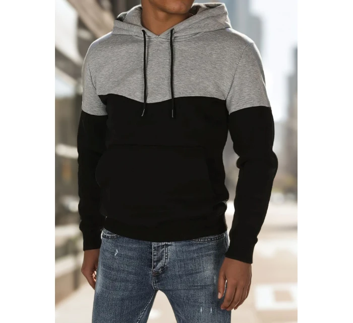 Pánská základní mikina s kapucí světle šedá Dstreet BX5875