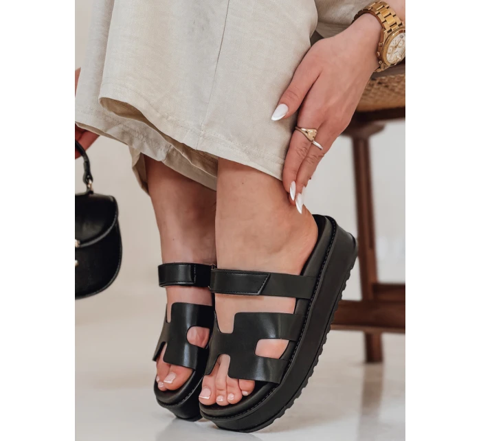 Dámské žabky na suchý zip black model 21987017 - Dstreet