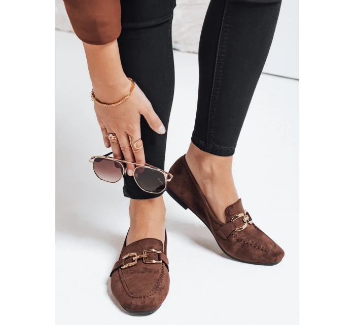 Dámské semišové hnědé mokasíny FashionStreet ZY1177