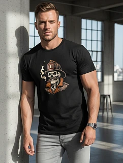 Pánské hasičské tričko s potiskem lebky NX054R