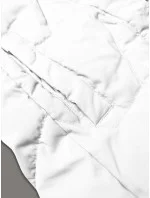 Bílá dámská vesta s kapucí kožešinou model 20698560 - J.STYLE