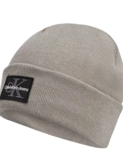Calvin Klein CK Logo Beanie Šedá zimní čepice - model 21933581
