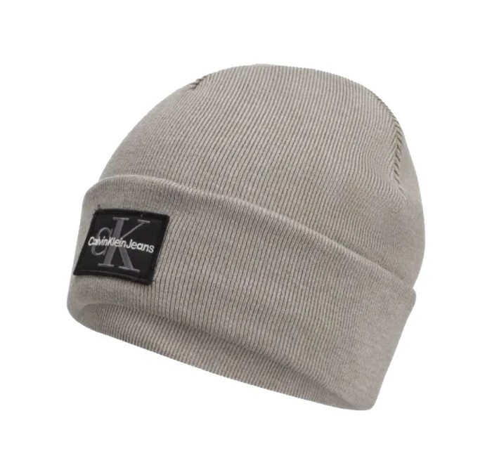 Calvin Klein CK Logo Beanie Šedá zimní čepice - model 21933581