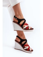 Sandály na Klínu S ramínky námořnická modrá Ellen Sandály na Klínu S ramínky námořnická modrá Ellen