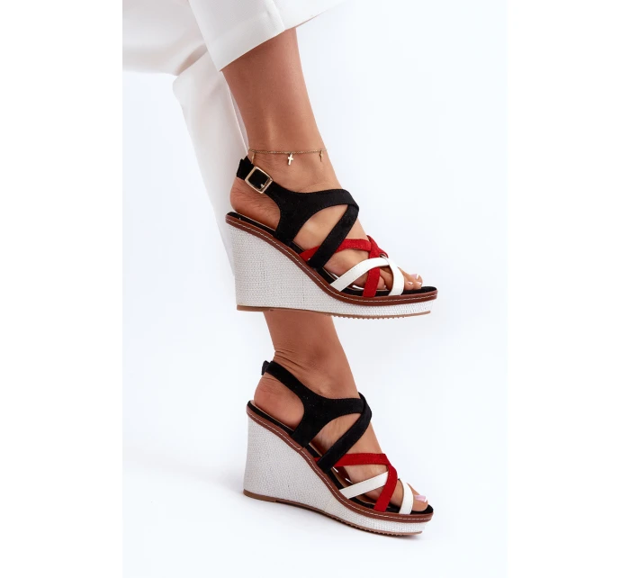 Sandály na Klínu S ramínky námořnická modrá Ellen Sandály na Klínu S ramínky námořnická modrá Ellen