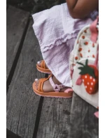 Dětské sandálky na suchý zip  Oranžové model 21662007 - Zaxy