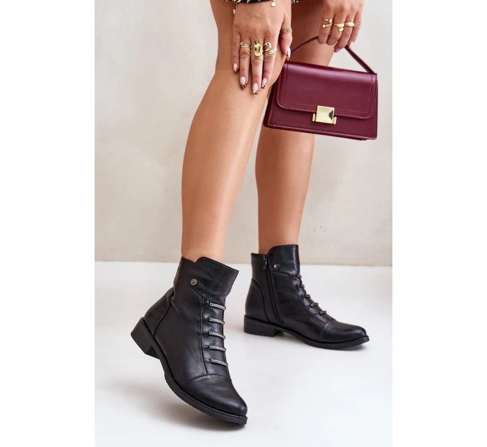 Zateplené dámské boty na plochém podpatku černé model 21672283 - Boto Zateplené dámské boty na plochém podpatku černé model 21672283 - Boto