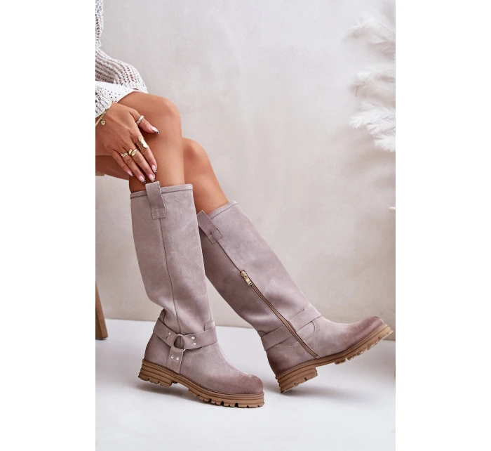 Dámské Semišové Kozačky  Lewski model 21672567 - Zazoo