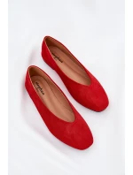 Klasické Baletky Z Eko Semiše Červené model 21687300 - Boto Klasické Baletky Z Eko Semiše Červené model 21687300 - Boto