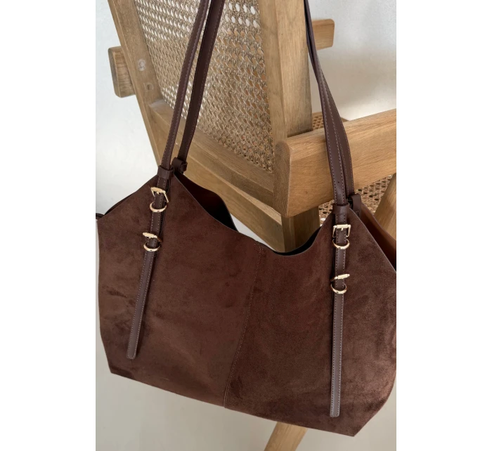 Taška z eko semiše čokoládová model 21817720 - Boto Taška z eko semiše čokoládová model 21817720 - Boto