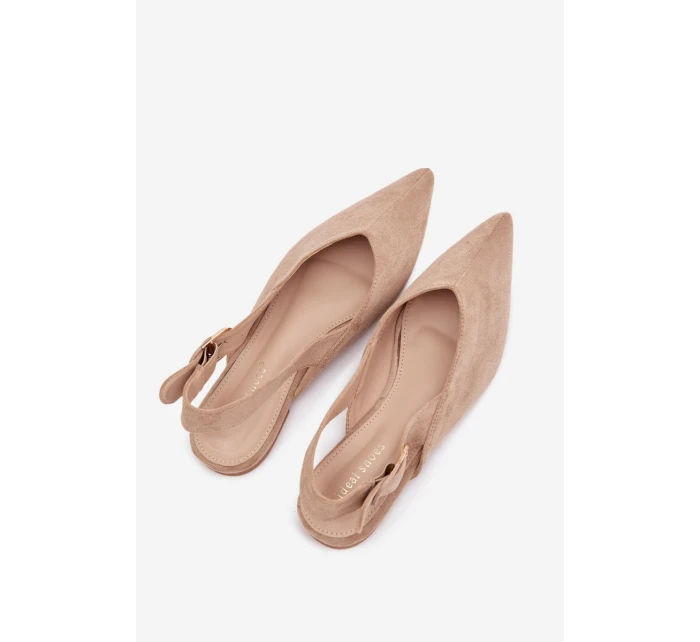Dámské baleríny s přezkou béžové Tanelia