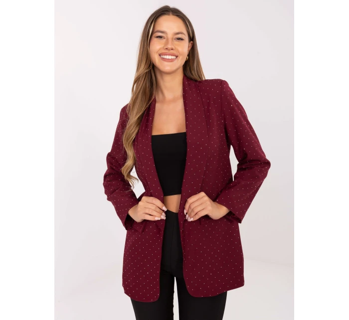 Marynarka IT MA model 21319937 bordowy - FPrice Marynarka IT MA model 21319937 bordowy - FPrice