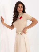 Sweter IT SW model 21471669 beżowy - FPrice Sweter IT SW model 21471669 beżowy - FPrice