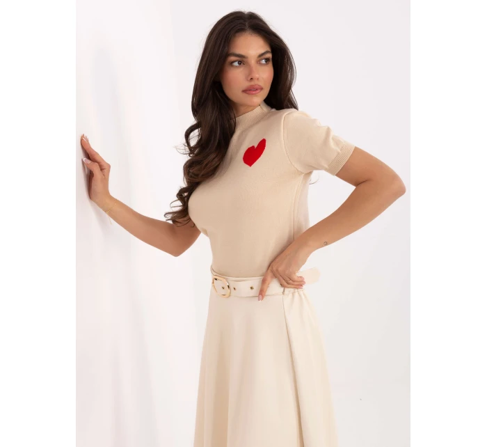 Sweter IT SW model 21471669 beżowy - FPrice Sweter IT SW model 21471669 beżowy - FPrice