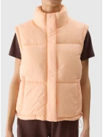 Dámská péřová vesta s výplní ze model 20437808 peří oranžová - 4F Dámská péřová vesta s výplní ze model 20437808 peří oranžová - 4F