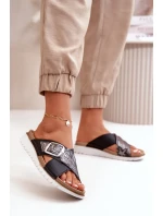 Pohodlné Dámské Pantofle S Přezkou Inblu Černé Pohodlné Dámské Pantofle S Přezkou Inblu Černé