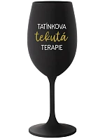 TATÍNKOVA TEKUTÁ TERAPIE - černá sklenice na víno 350 ml TATÍNKOVA TEKUTÁ TERAPIE - černá sklenice na víno 350 ml