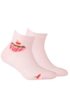 TENKÉ PONOŽKY BARVA 2-6 LET DÍVKY PERLEŤOVĚ RŮŽOVÁ 21-23