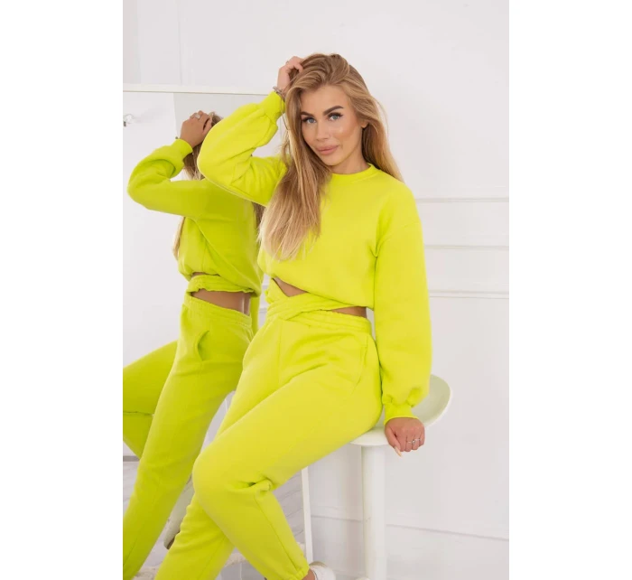 Zateplená souprava s krátkou mikinou pistácie Zateplená souprava s krátkou mikinou pistácie