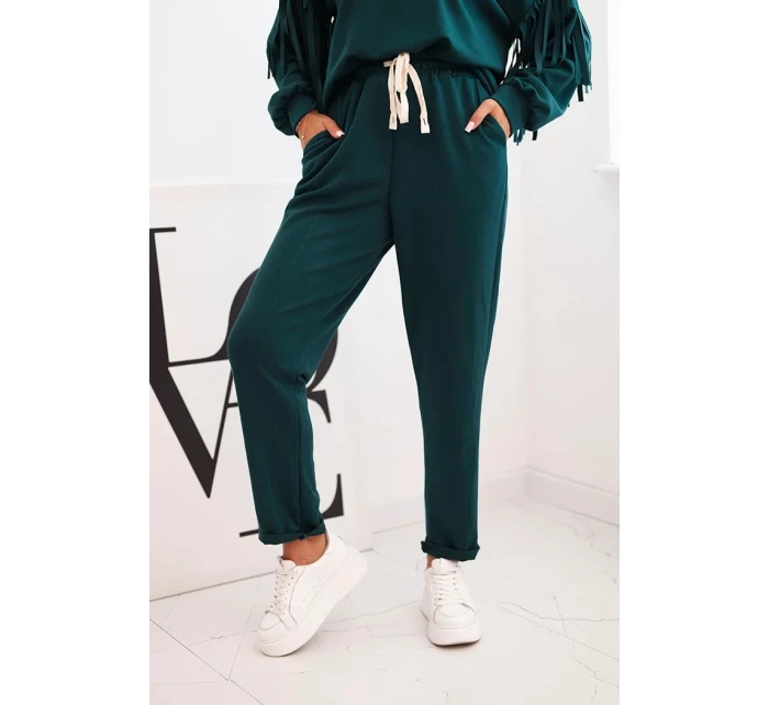 Dámský komplet máslový s třásněmi na rukávech mořský Dámský komplet máslový s třásněmi na rukávech mořský