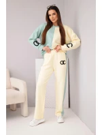 Dámský teplákový komplet  s oversized mikinou a rovnými kalhotami tmavě model 21951991 - K-Fashion