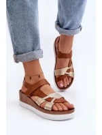 Zazoo 40397 Dámské Kožené Sandály na Platformě Hnědé