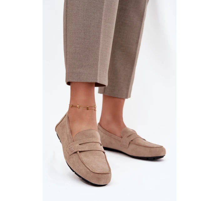 Loafersy Mokasyny Damské Ploché Béžové Soreline