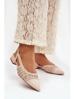 Dámské sandály s pleteným na platformě světle béžové model 21911450 - Boto