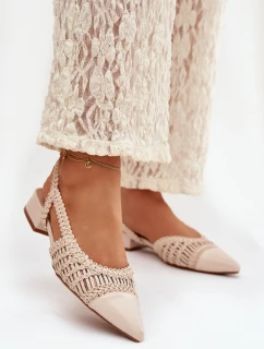 Dámské sandály s pleteným na platformě světle béžové model 21911450 - Boto