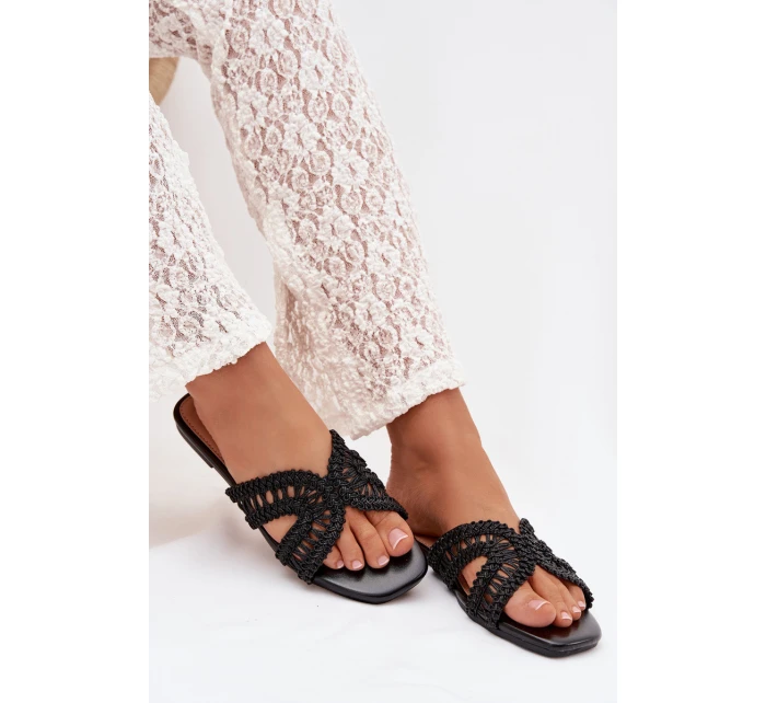 Dámské ploché černé pantofle model 22032007 - Boto