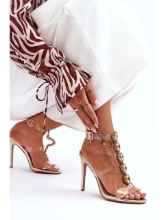 Vysoké Sandály Přezky D&A Zlaté