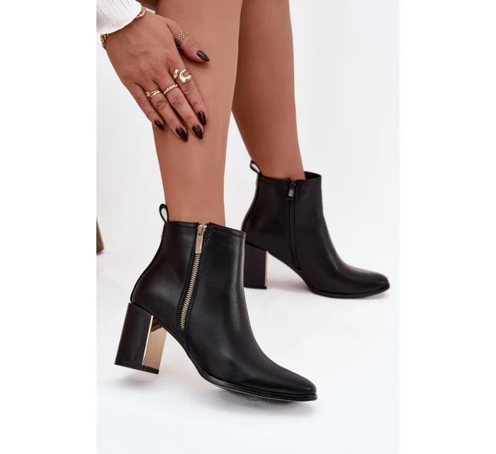 Dámské kotníkové boty na sloupku Camilyn – černé