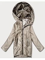 Dámská lehká prošívaná bunda s kapucí Goodlookin beige (B8588-12) Dámská lehká prošívaná bunda s kapucí Goodlookin beige (B8588-12)