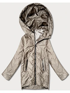 Dámská lehká prošívaná bunda s kapucí Goodlookin beige (B8588-12)