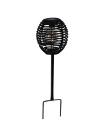 RATANOVÁ SOLÁRNÍ KULOVÁ LAMPA ČERNÁ PROGARDEN