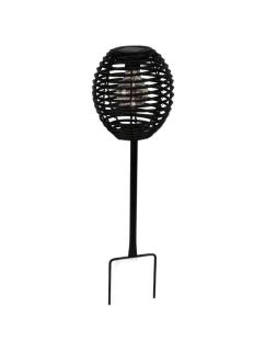 RATANOVÁ SOLÁRNÍ KULOVÁ LAMPA ČERNÁ PROGARDEN