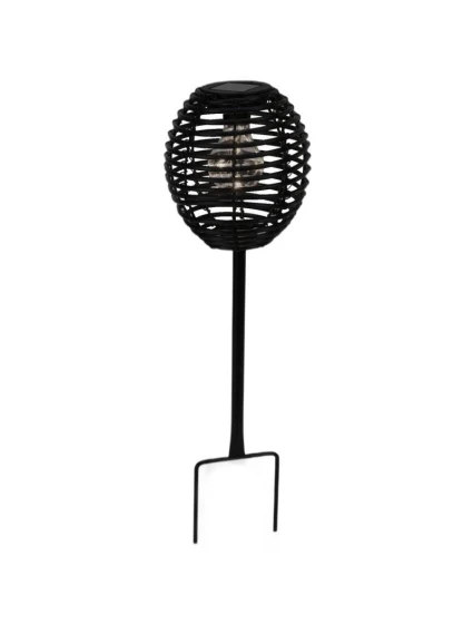 RATANOVÁ SOLÁRNÍ KULOVÁ LAMPA ČERNÁ PROGARDEN