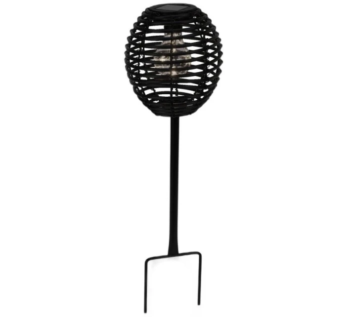 RATANOVÁ SOLÁRNÍ KULOVÁ LAMPA ČERNÁ PROGARDEN
