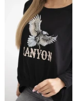 Dámská halenka s model 21138046 a nápisem Canyon černý - K-Fashion