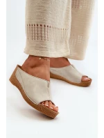 Pohodlné Dámské Sandály Na Klinu Inblu NG000002 Béžové
