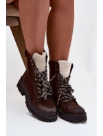 Dámské trapery boty z eko kůže čokoládové Bellora Dámské trapery boty z eko kůže čokoládové Bellora