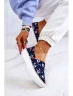 Dámské Slip On s paměťovou pěnou Big Star - tmavě modrá Dámské Slip On s paměťovou pěnou Big Star - tmavě modrá