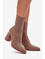 Dámské kotníkové boty Virelle na sloupku – béžové Dámské kotníkové boty Virelle na sloupku – béžové