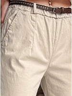 Dámské kalhoty chinos s páskem light beige Dstreet model 21986508 - FashionStreet