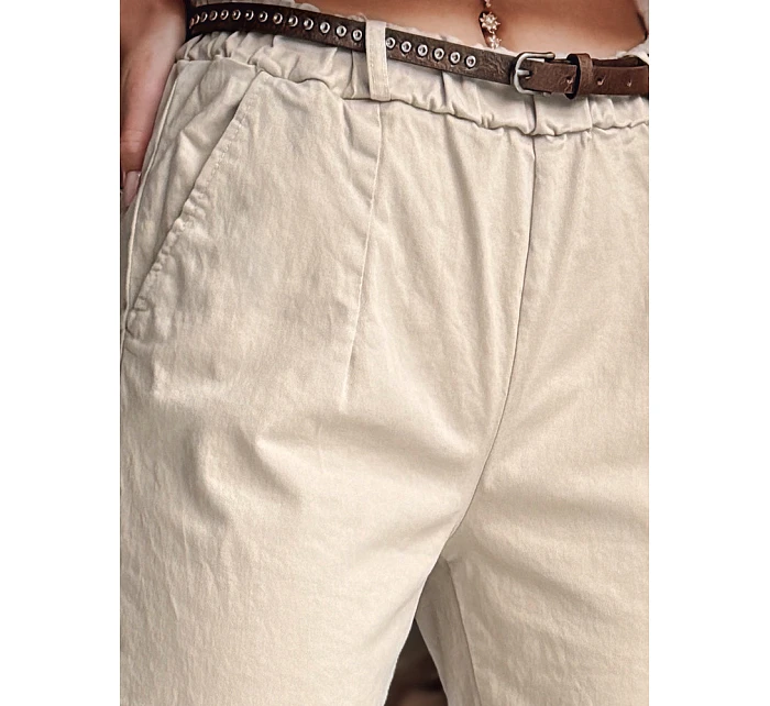 Dámské kalhoty chinos s páskem light beige Dstreet model 21986508 - FashionStreet