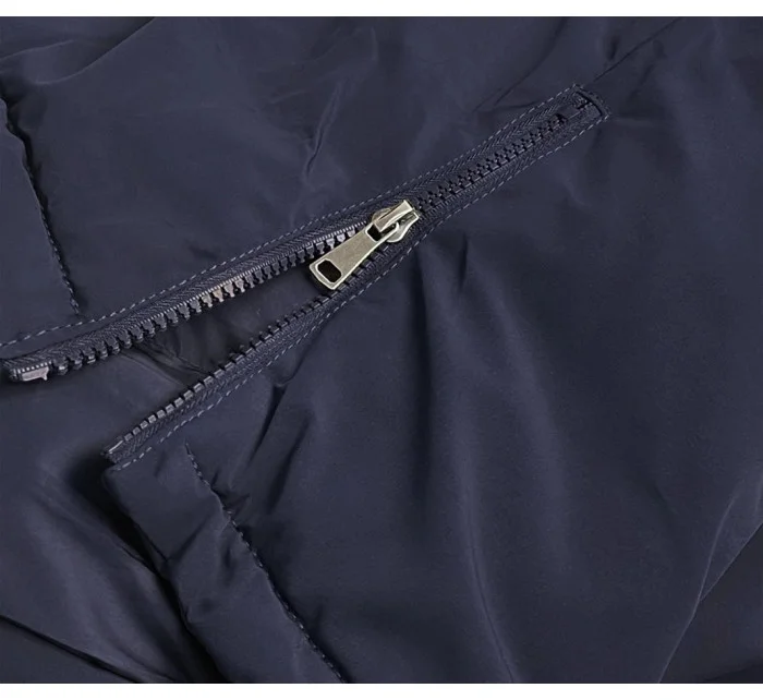 Tmavě modrá dámská zimní bunda parka (CAN-588) Tmavě modrá dámská zimní bunda parka (CAN-588)