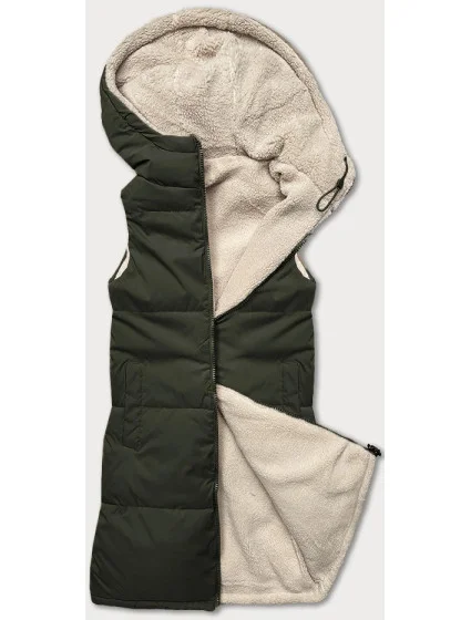 Oboustranná dámská vesta typu "beránek" v army barvě J Style (16M9166-136) Oboustranná dámská vesta typu "beránek" v army barvě J Style (16M9166-136)