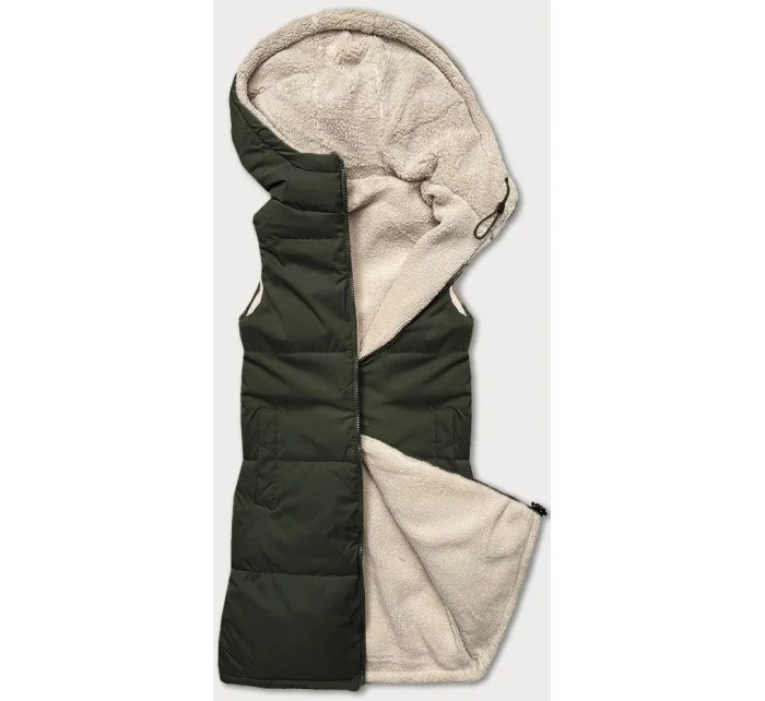 Oboustranná dámská vesta typu "beránek" v army barvě J Style (16M9166-136) Oboustranná dámská vesta typu "beránek" v army barvě J Style (16M9166-136)