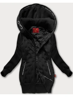 Černá dámská mikino-bunda s kapucí LHD (AMG-162A)